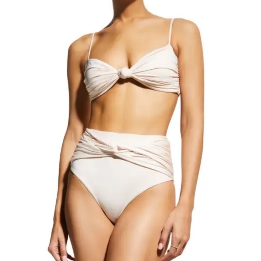 Johanna Ortiz Pearls at Sunrise knotted Bikini top - size XL